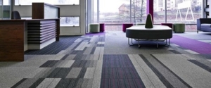 Office space with carpet tiles