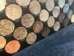 Different coloured carpet samples