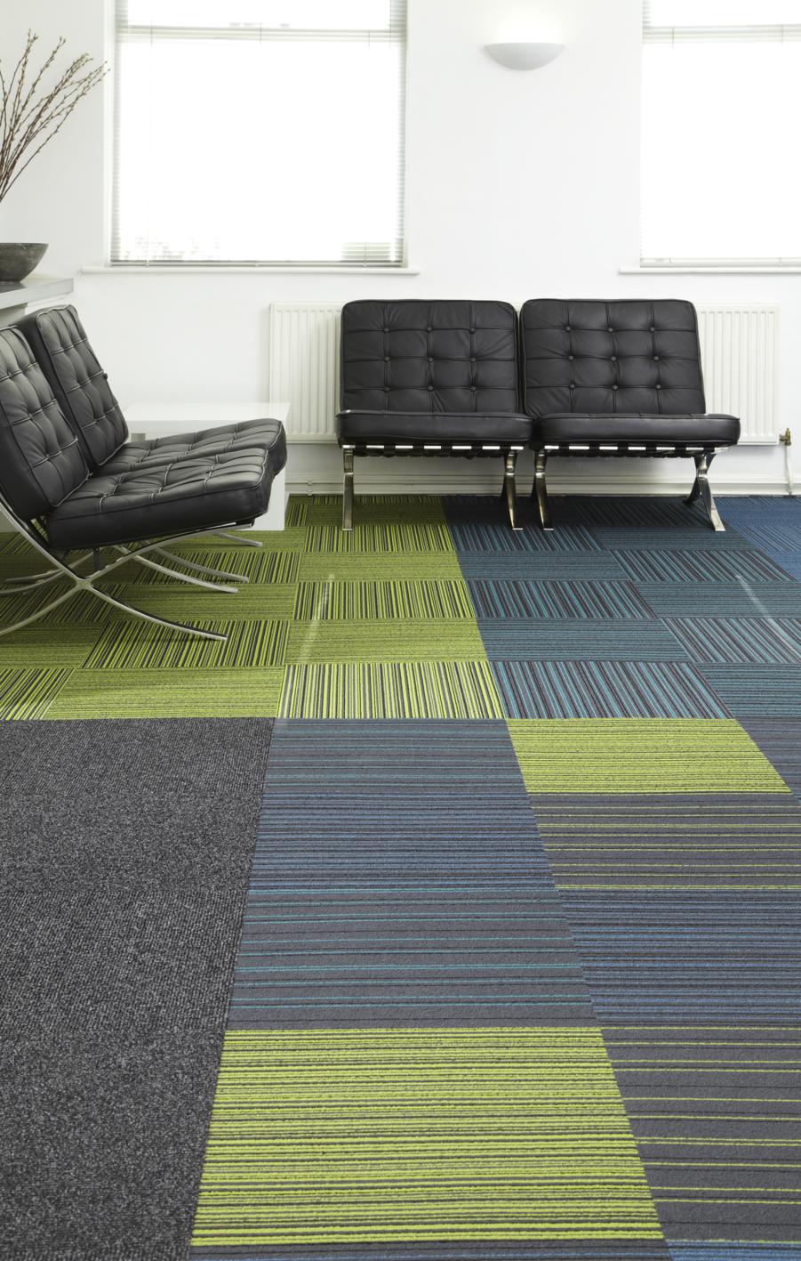 Healthcare waiting area with carpet tiles