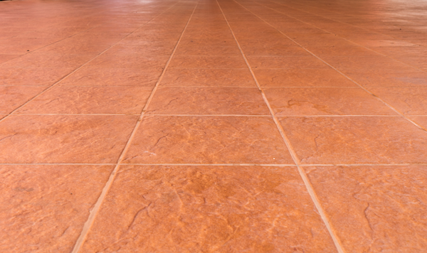 Orange flooring tiles